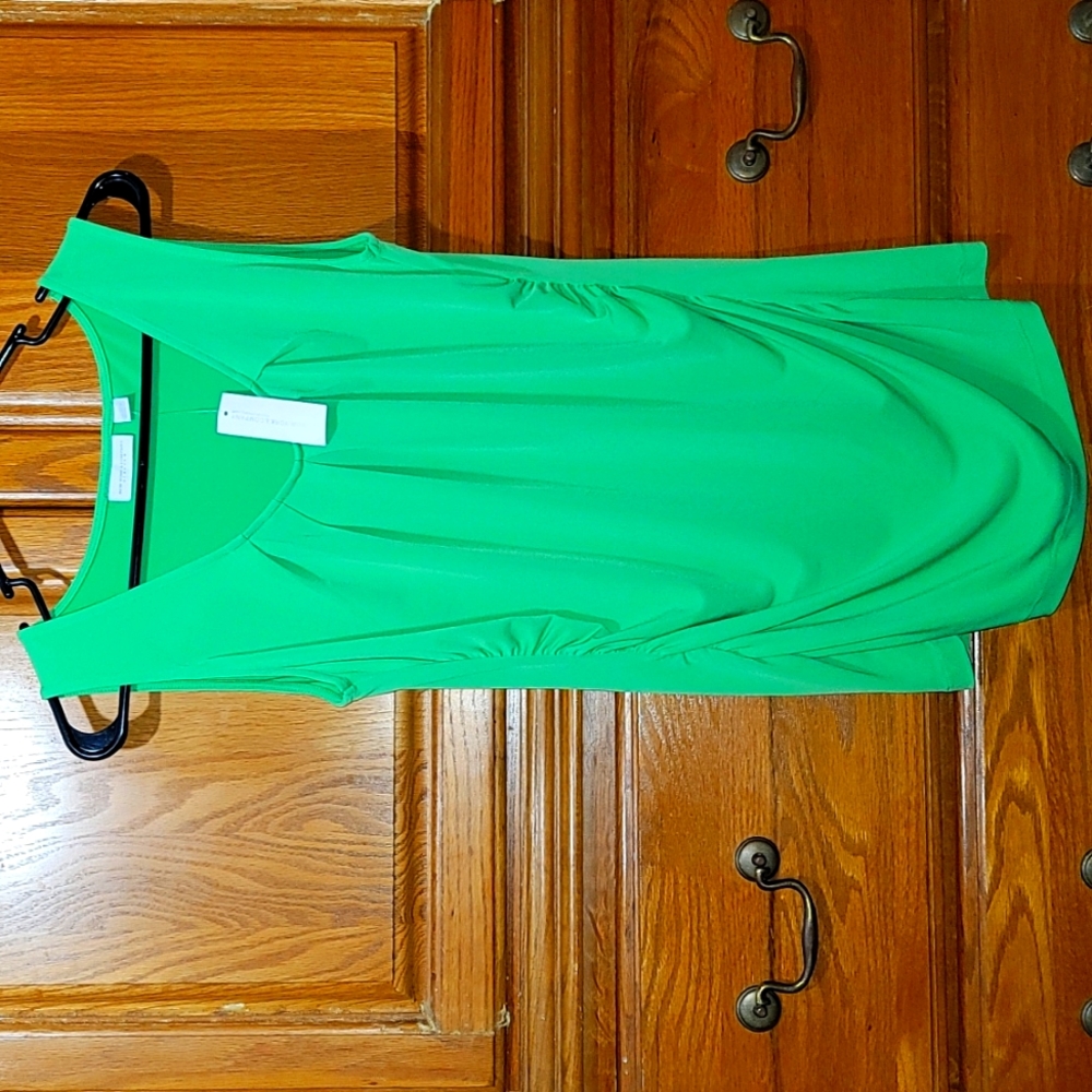 Dressy neon green tank top.